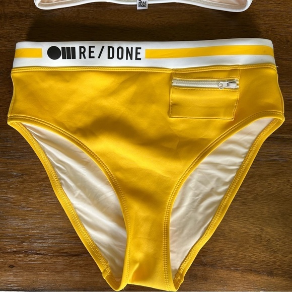 RE/DONE x SOLID & STRIPES YELLOW TWO PIECE SWIMSUIT SIZE S/M - Picture 4 of 11